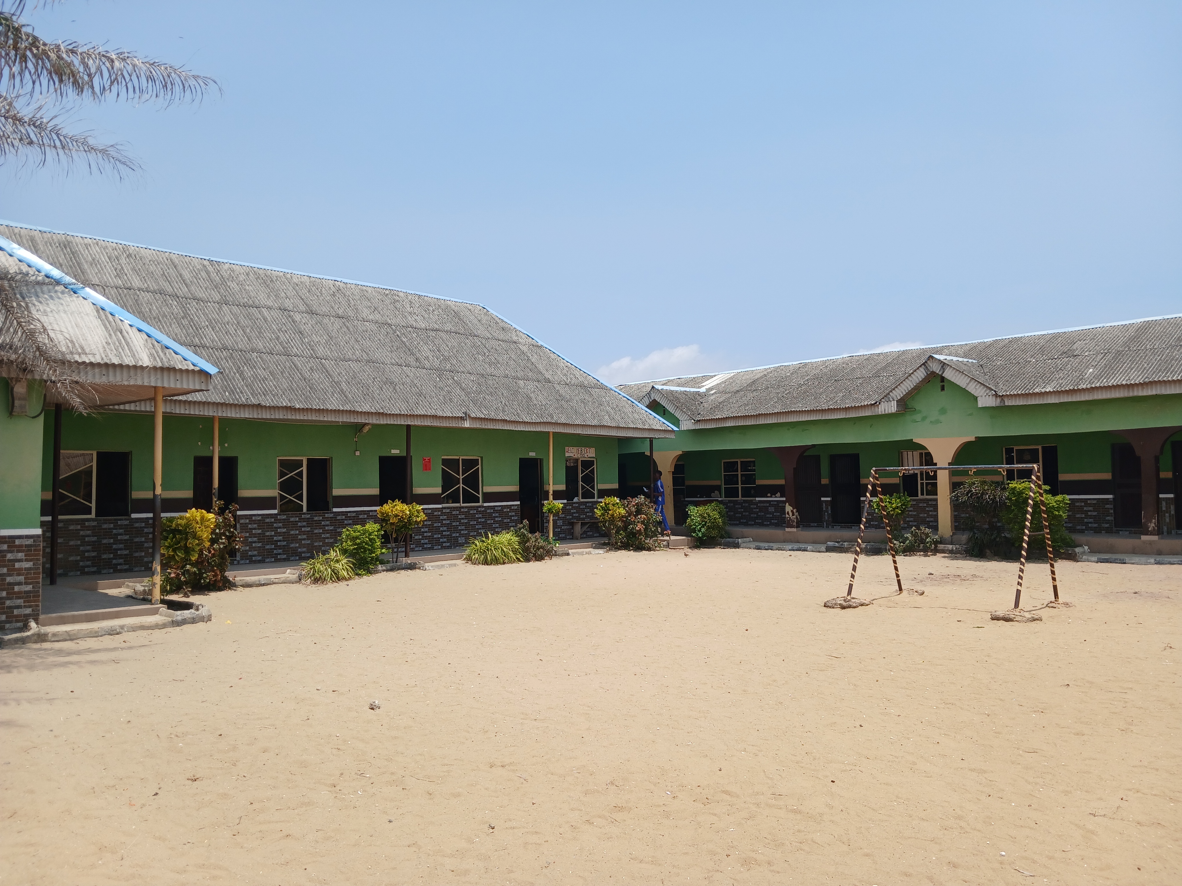 The central courtyard of the school campus
